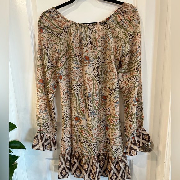 American Rag CIE paisley-printed sheer mini dress Women’s Size Medium - Picture 5 of 8